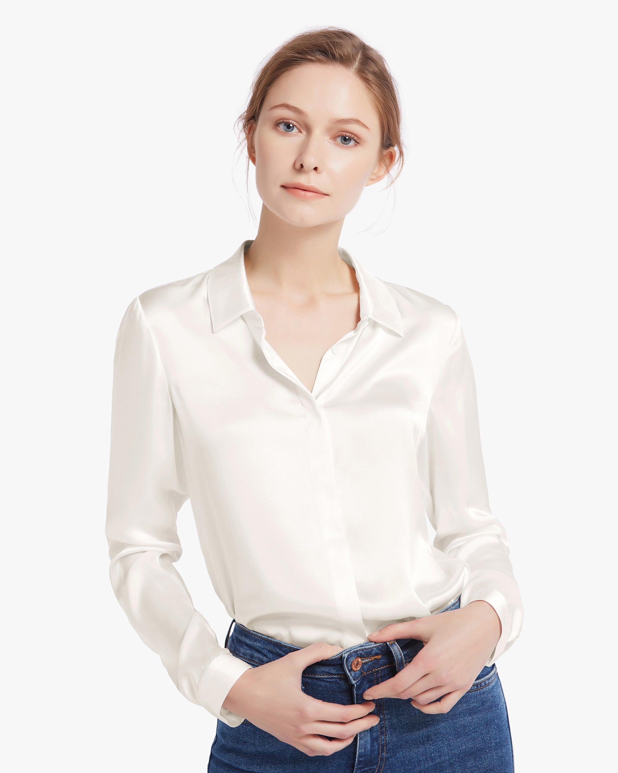 Basic Concealed Placket Silk Shirt – LILYSILK