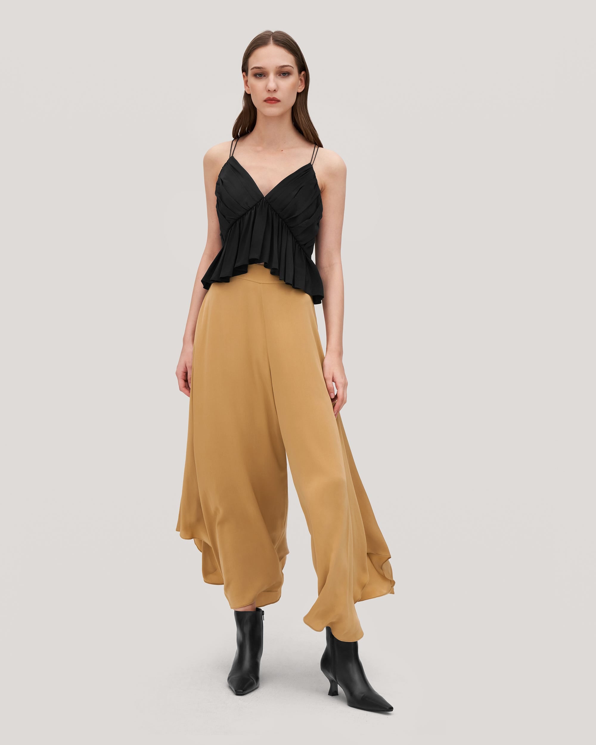 Wide Legged Silk Fig Pants