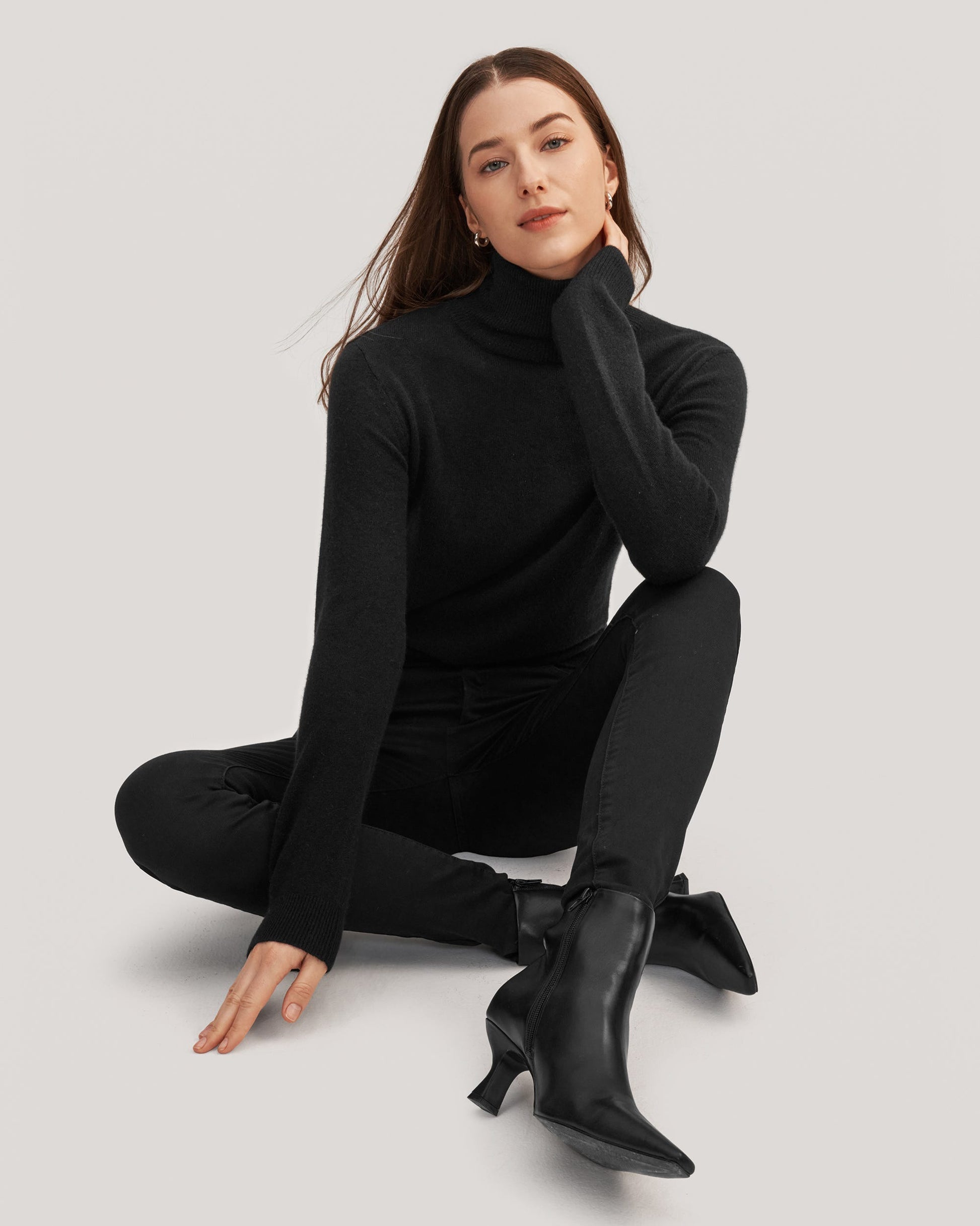 Pure Cashmere Turtleneck Sweater For Women